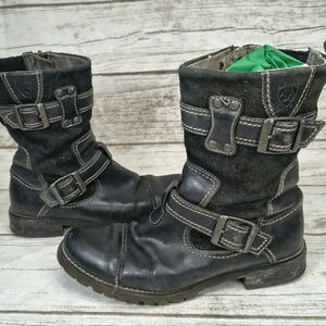 Ariat Lowland Riders Black Leather Moto Riding Boots Women Size 6.5